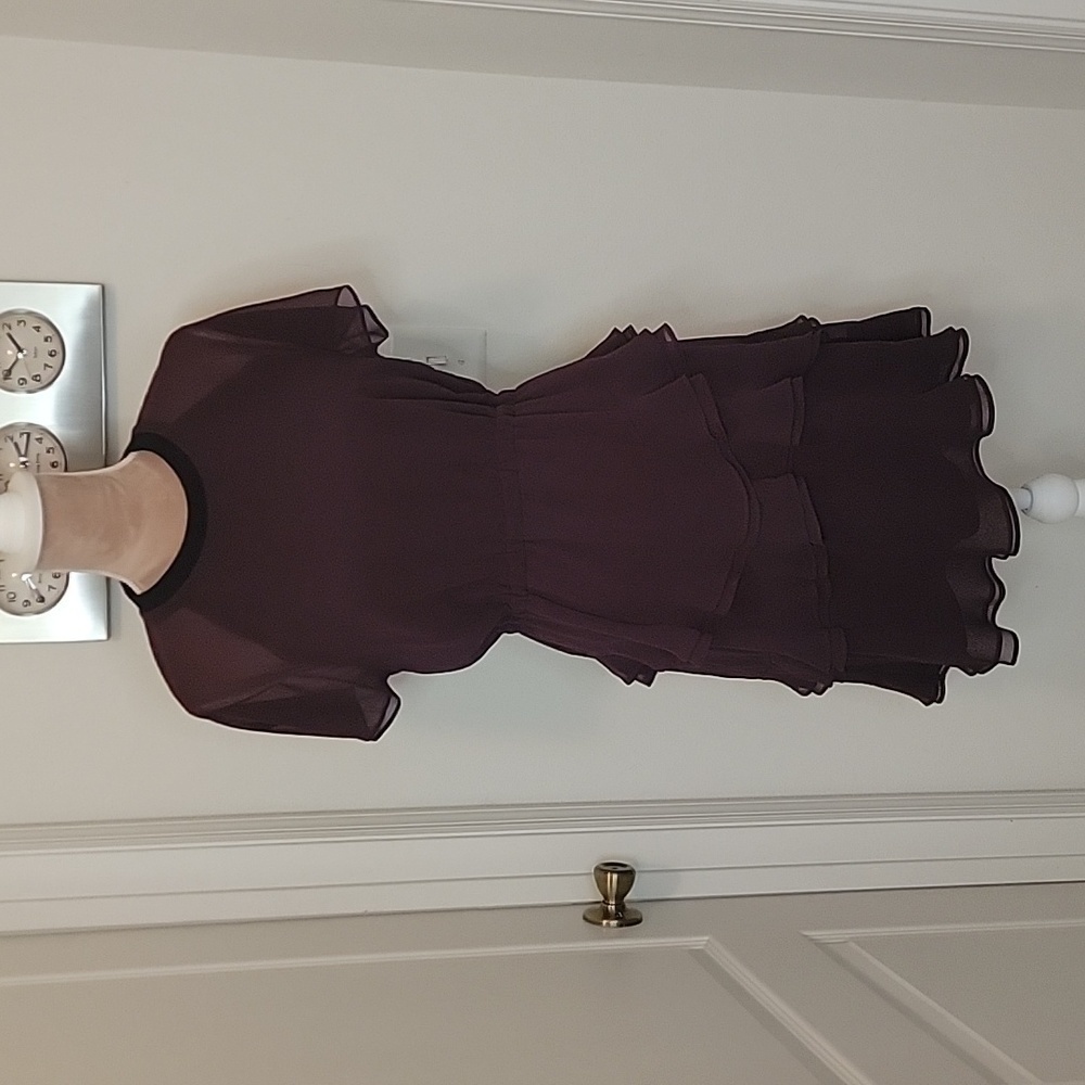 Madewell NWT Plum Radiant Chiffon Tiered Dress, Size 4